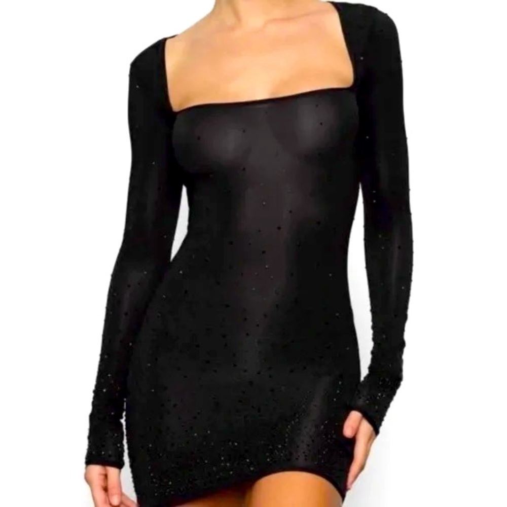 SKIMS Jelly Sheer Rhinestone Dress